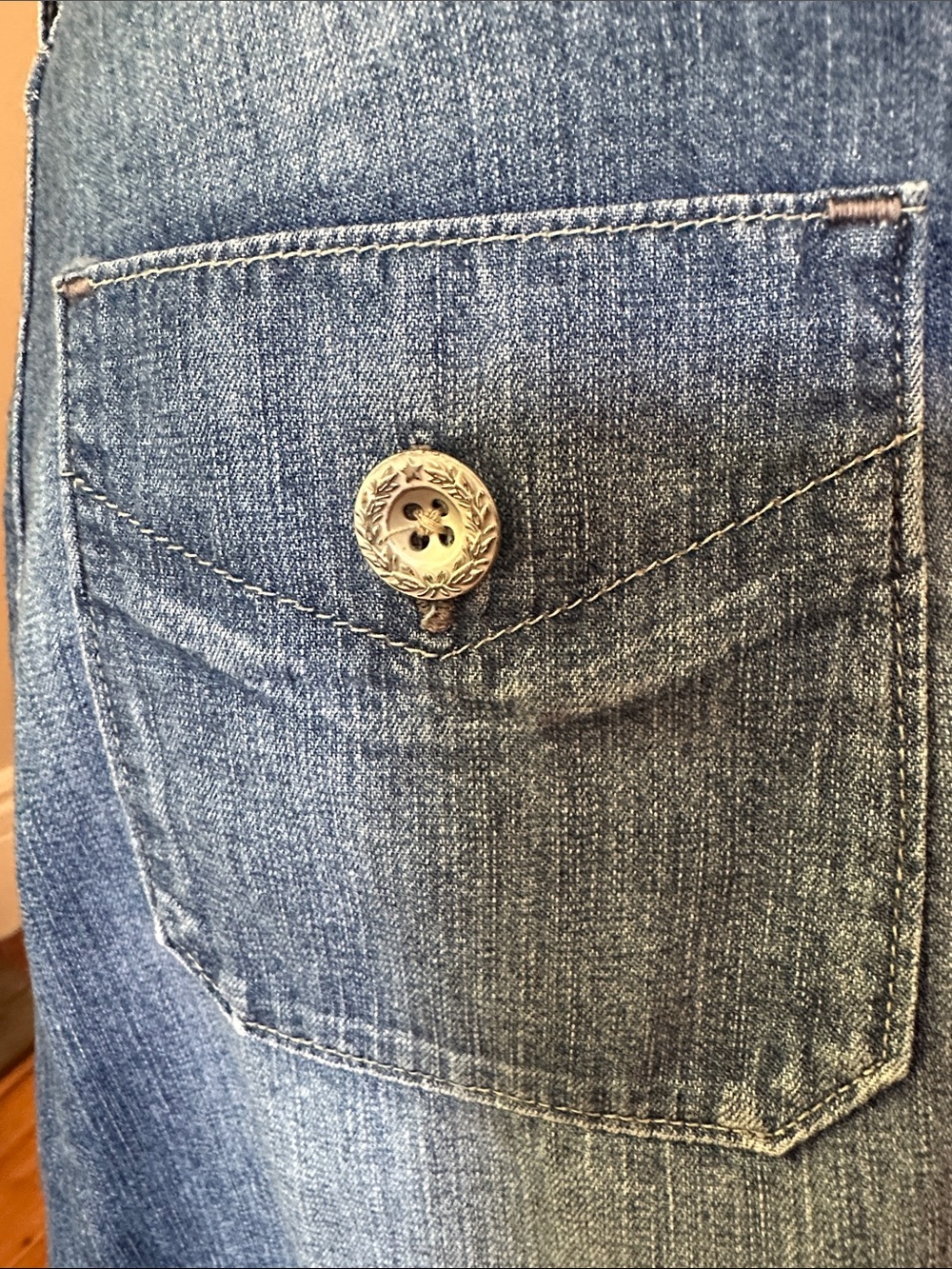 Levi's 100% Cotton Lightweight Button-Front Denim Skirt - Picture 5 of 13